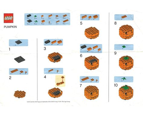 Lego Pumpkin Instructions, Easy Halloween Lego Builds, Lego Jack O Lantern, Halloween Lego Builds, Halloween Lego Ideas, Pumpkin Lego, Lego Pumpkin, Lego Room Ideas, Halloween Lego