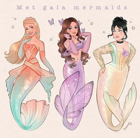 Mermaid Tail Drawing, Gala Looks, Mermaid Artwork, Mermaid Illustration, Mermaid Drawings, Dior Dress, 4 Leaf Clover, Mermaids And Mermen, The Met Gala