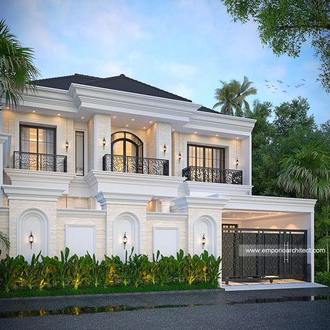 Neoclassic Architecture, Classic Modern House, Home Exterior Design, Home Designs Exterior, Emporio Architect, Classical House, Classic House Exterior, House Facade, Classic House Design