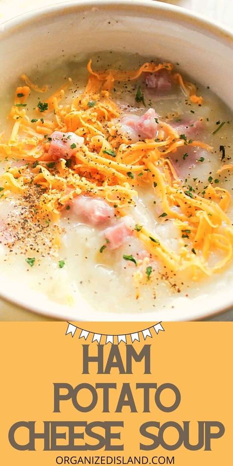 Ham And Potato Cheese Soup, Cheesy Ham Potato Soup, Ham Potato Soup, Potato Cheese Soup, Ham And Potato Soup, Cheesy Ham, Ham Potato, Cheese Soup Recipes, Potato Cheese