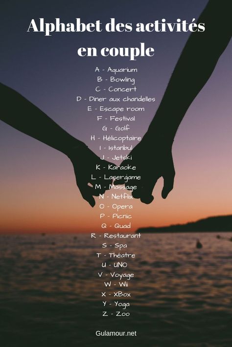 Photo A Faire En Couple, Question Couple, Alphabet Dating, Couples Quotes Love, L Alphabet, St Valentin, Photo Couple, Couple Quotes, Happy Love