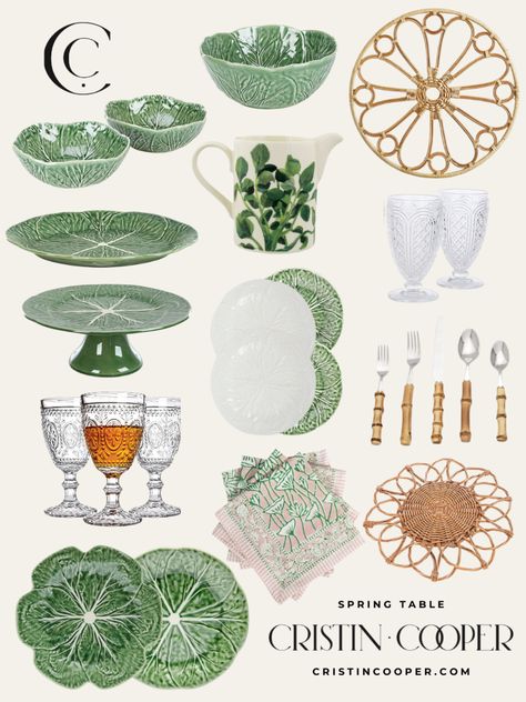 Cabbage Ware Table Setting, Cabbage Table Setting, Cabbage Plates Table Settings, Green Plates Table Setting, Cabbage Plates, Green Table Settings, Green Tablescape, Grandma Chic, Spring Table Settings