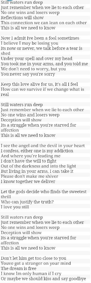 Still Waters Run Deep, Deep Tattoo, Homemade Facial Mask, It's Now Or Never, Under Your Spell, Deep Water, Essential Oil Recipes, Still Water, Happy Valentines