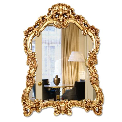 PRICES MAY VARY. EXCELLENT GIFT IDEAS: Sophisticated antique design makes it ideal for a birthday or holiday gift. Great for living room, entrance, hallway or bathroom, will brighten up the room. Gorgeous vanity mirror overall thickened frame, good bearing capacity, not easy to break, can be used for a long time, a must-have for every household. Baroque Antique Framed Mirror 4MM thick HD glass, clear image, illuminate your beauty, also can be used as a tray to place unused things. The wall mirro Vintage Room Aesthetic, Old Hollywood Decor, Gold Vanity Mirror, Vintage Style Mirror, Vintage Gold Mirror, Baroque Mirror, Baroque Decor, Accent Wall Designs, Gold Rooms