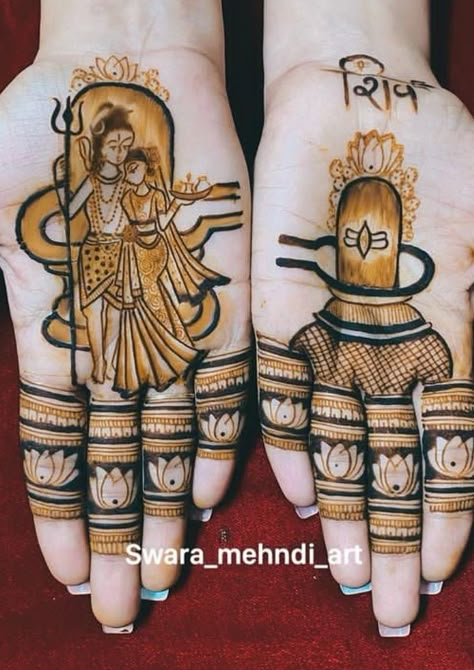 Mehandi For Mahashivratri, Kedarnath Mehndi Design, Mehendi For Mahashivratri, Jaya Parvati Vrat Mehdi, Shankar Parvati Mehndi Design, Jayaparvati Vrat Mehndi Design, Gauri Vrat Mehndi, Jayaparvati Mehndi, Mahadev Mehandi Design