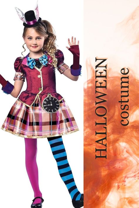 Childs Miss Mad Hatter Fancy Dress Costume Headpiece and Gloves Book Week Day Kids Girls Alice Outfit Mad Hatter Fancy Dress, Mad Hatter Dress, Alice Outfit, Hatter Costume, Fancy Dress Costume, Book Week, Dress Costume, Fancy Dress Costumes, Mad Hatter