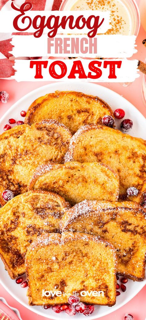 Egg Nog French Toast, French Toast Sticks Recipe, French Bread French Toast, Recipes For Halloween, Easy Eggnog, Eggnog French Toast, Pumpkin Sweet Potato, French Toast Sticks, Egg Nog