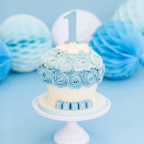 Mr Onederful Birthday Cake Smash Blue, Blue Smash Cake Boy, Mr Onederful Birthday Cake, Cupcake Cake Smash, Blue Smash Cake, Birthday Cake Boys, Cupcake Smash Cakes, 1st Year Cake, Bunny Birthday Cake