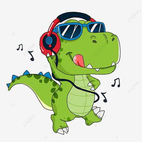 Cartoon dinosaur with headphones listening to music Dinosaur With Headphones, Headphones Listening To Music, Dinosaur Illustration, Black Spiderman, Girl Background, Music Backgrounds, Dinosaur Background, Cartoon Dinosaur, Small Canvas