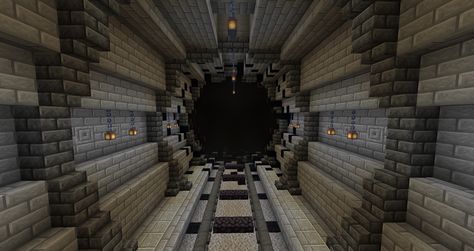 Mc Tunnel Ideas, Tunnel Minecraft, Tunnel Minecraft Ideas, Tunnel Design Minecraft, Minecraft Tunnel Entrance, Minecraft Train Tunnel, Minecraft Tunnel Designs, Minecraft Tunnel, Minecart Tunnel Minecraft