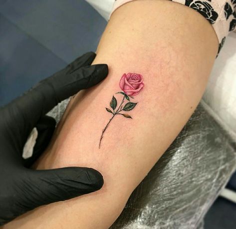 Pink Rose Tattoo, Rose Stem Tattoo, Rose Bud Tattoo, Rose Tattoo With Name, Purple Rose Tattoos, Simple Rose Tattoo, Rose Tattoo Meaning, Realistic Rose Tattoo, Pink Rose Tattoos