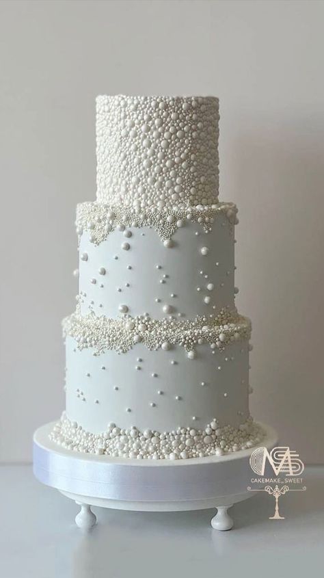 wedding cake, wedding cake ideas, wedding cake trends, 3 tier wedding cake, popular wedding cakes, best wedding cake designs, beautiful wedding cakes, wedding cake ideas 3tier, unique wedding cake designs Gold Pearl Wedding Cake, Large Wedding Cake, Pearl Cakes, Wedding Cake Winter, Wedding Cakes Pearls, Unique Wedding Cakes Elegant Romantic, Wedding Cake Pearl, Trending Wedding Cakes, Pearl Cake Design