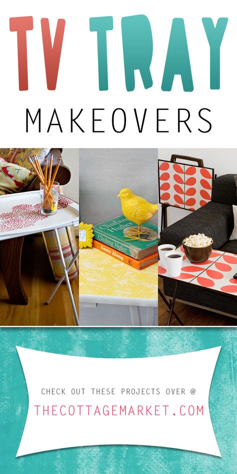 TV Tray Makeovers - The Cottage Market Vintage Tv Trays Makeover, Tv Trays Ideas, Painted Tv Trays, Tv Tray Makeover, Diy Furniture Nightstand, Furniture Tv Stand, Metal Tv Trays, Tray Makeover, Vintage Tv Trays