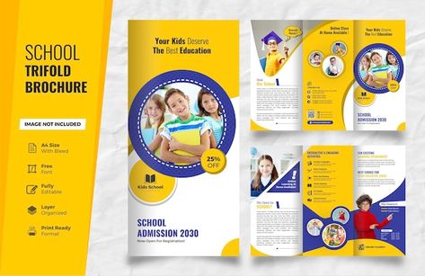 School Brochure Design Ideas, School Brochure Design Creative, School Folder Design, School Brochure Design, Kids Brochures, Teacher Brochure, School Brochure, Brochure Design Creative, Brochure Design Layout