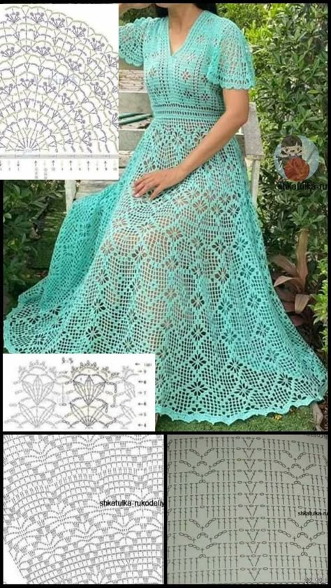 Roses Crochet, Crochet Wedding Dress Pattern, Vintage Crochet Dresses, Crochet Dress Pattern Free, Crochet Wedding Dresses, Gifts Crochet, Crochet Skirt Pattern, Crocheted Dress, Crochet Braid Styles