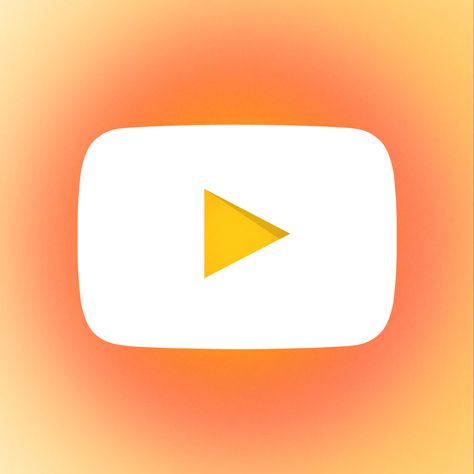 Orange Youtube Icon, October Homescreen, Pink And Orange App Icons, Aesthetic Youtube Icon, App Icons Orange, Sunset App, Orange App Icons, Youtube Icon, Orange Theme