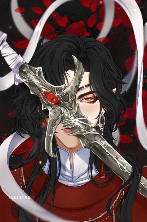 elle a Twitteren: "Crimson Rain Sought Flower #HuaCheng #TGCF https://t.co/QheHU27fUg" / Twitter Hua Cheng Eyes, Crimson Rain Sought Flower, Mxtx Ships, Underrated Artists, The Ancient Magus Bride, Hua Cheng, Favourite Characters, Heaven's Official Blessing, Anime Drawings