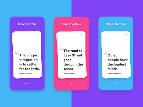 Daily UI #5: Quote Card App by Shirish Shikhrakar Card Ui Design, Ui Design Mobile, Card Ui, Ui Design Trends, Color Concept, Quotes App, Mobile App Design Inspiration, App Interface Design, Card Images