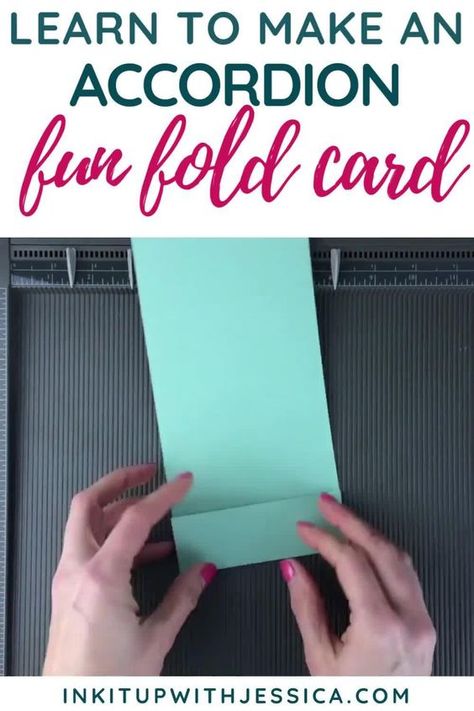 Birthday Cards Folding, Folded Greeting Cards, Accordian Cards Template, Slim Card Ideas, Mini Birthday Cards Ideas, Card Folding Techniques Tutorials How To Make, Easter Cards To Make Ideas, Accordion Fold Cards Tutorial, Accordion Fold Card