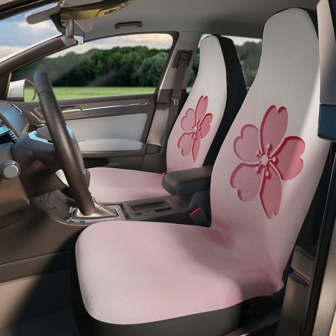 Cherry Blossom Car Interior, Pink Seat Covers, Aesthetic Sakura, Barbie Oppenheimer, Clean Car Mats, Preppy Car, Custom Car Seats, Set Aesthetic, Automotive Upholstery