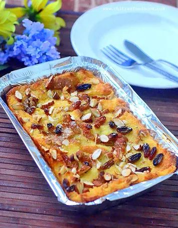 Bread Pudding Without Eggs, Eggless Bread Pudding Recipe, Eggless Bread Pudding, Fruit Bread Pudding, Eggless Bread, Custard Bread Pudding, Custard Bread, Easy Bread Pudding, How To Make Custard