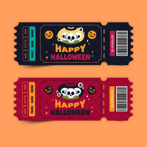 Halloween Tickets, Festival Entrance, Parking Tickets, Ticket Design, Skull Halloween, Halloween Festival, Booth Design, Halloween Skull, Diy Cards