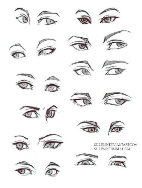 Feel free to use this! If you're trying to come up with a character design, it's nice to have references like this. Hope you enjoy! Check out my other body charts! Cartoon Torsos - goo.gl/49U0...: How To Draw Eyes, Realistic Eye Drawing, 얼굴 드로잉, Draw Eyes, Eye Sketch, 얼굴 그리기, Drawing Faces, Drawing Expressions, Anatomy Drawing