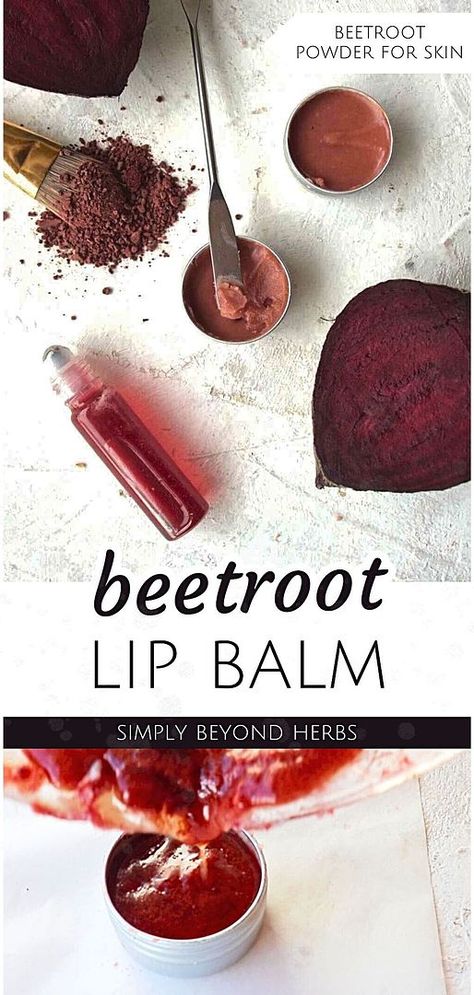 Homemade Beetroot Lip Balm, Beetroot Lip Balm Recipe, Beetroot Lip Balm Diy, Beetroot Lip Balm, Beet Recipes Healthy, Natural Makeup Recipes, Beauty Types, Diy Natural Makeup, Lip Balm Recipe