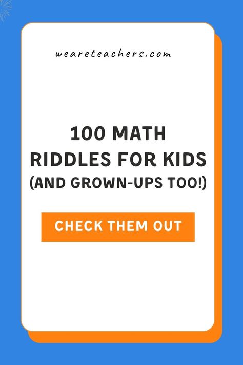 Math riddles are a great way to encourage creative thinking, apply knowledge, and have fun! Here are 100 math riddles from easy to difficult. Math Riddles With Answers, Math Riddles Brain Teasers, Riddles For Kids, Math Riddles, We Are Teachers, Math Multiplication, Math Lesson Plans, Classroom Management Tips, Social Studies Teacher