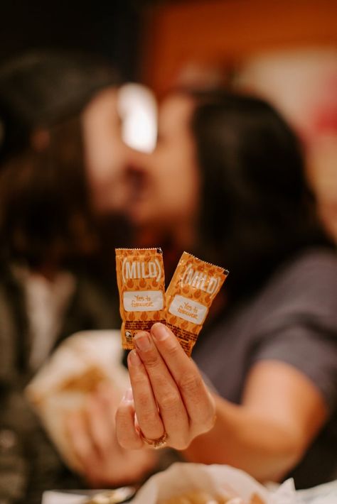 Taco Bell Photoshoot Couples, Taco Engagement Pictures, Funny Engagement Announcement Photos, Taco Bell Wedding Photos, Creative Engagement Photos Ideas Funny, Engagement Photo Ideas Funny, Taco Bell Engagement Photos, Taco Bell Photography, Taco Bell Photoshoot