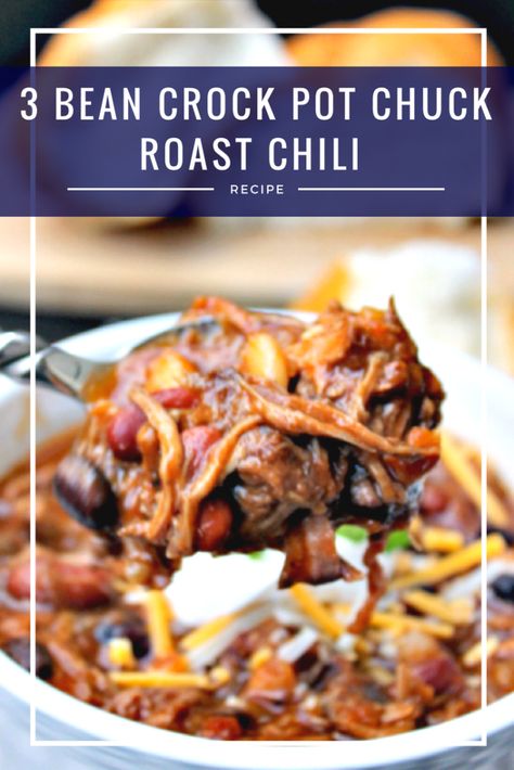 Slow Cooker Chuck Roast, Chuck Roast Chili, Roast Chili, Chuck Roast Crock Pot Recipes, Crock Pot Chuck Roast, Crockpot Roast Recipes, Pot Roast Crock Pot Recipes, Best Chili Recipe, Chili Recipe Crockpot