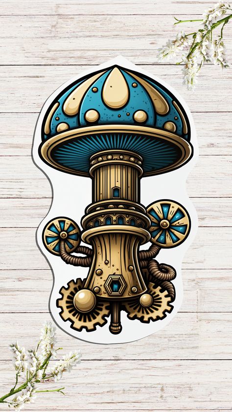 Steampunk Mushroom, Plant Steampunk, Steampunk Stickers, Steam Punk Butterfly, Steampunk Insects, Steampunk Clipart Vintage Images, Steam Punk, Steam, Stuffed Mushrooms