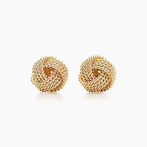 Jewelry Tiffany, Tiffany T, Tiffany Earrings, Tiffany Jewelry, Diamond Jewelry Designs, Knot Design, Twist Knot, Knot Earrings, Gold Diamond Earrings