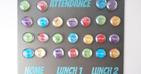 DIY Magnetic Classroom Attendance & Lunch Count Board | artsy-fartsy mama Elementary Attendance Ideas, Lunch Count Ideas Classroom, Attendance Ideas, Ece Classroom, Kindergarten Door, Attendance Board, Classroom Organizer, Lunch Count, Taking Attendance