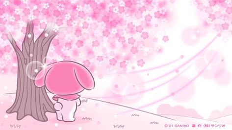 ʚ kimi ɞ on Twitter: "cherry blossoms x my melody https://t.co/l4znqX3rIO" / Twitter My Melody Computer Wallpaper, Inspo Background, Melody Painting, Pink Wallpaper Desktop, Images Hello Kitty, Filmy Vintage, Arte Do Kawaii, Cute Wallpapers For Ipad, My Melody Wallpaper