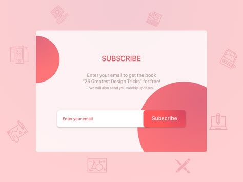 Subscription Form UI Design by Anna Avetisyan Email Subscription Pop Up, Newsletter Subscription Design, Email Subscription Design, Form Ui Design, Website Popup, Form Ui, Modern African Decor, Newsletter Subscription, Career Building