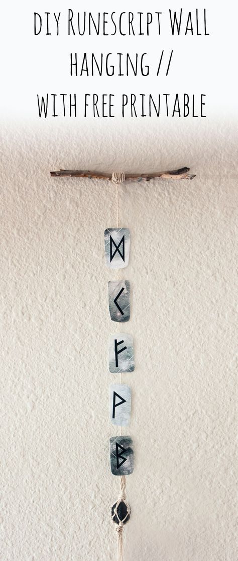 Create Your Own Protection Rune Wall Hanging with Free Printable : Norse Decor, Protection Rune, Runes Meaning, Arte Viking, Viking Decor, Spirit Realm, Wiccan Crafts, Pagan Decor, Metaphysical Store