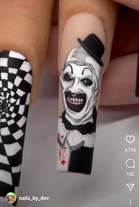 Crown Nail Art, Horror Nails, Holloween Nails, Halloween Acrylic Nails, Punk Nails, Diy Acrylic Nails, Gel Nail Design, Long Square Acrylic Nails, Unique Acrylic Nails