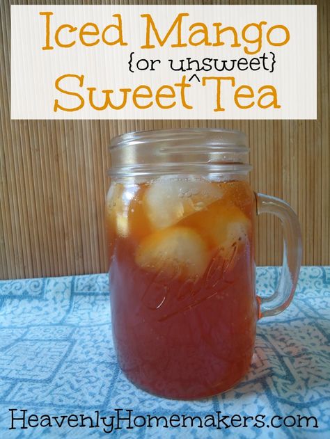 Mango Iced Tea, Mango Sweet, Sweet Tea Recipes, Mango Tea, Mango Drinks, Tea Drink Recipes, Tea At Home, Iced Tea Recipes, Blond Amsterdam