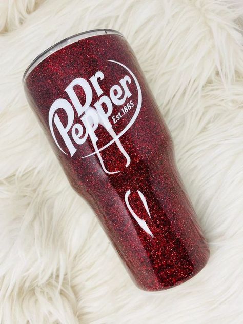 Perfect for those who loves Dr Pepper Dr Pepper Tumbler, Cherry Coke Can, Dr Pepper Can, Printed Cups, Custom Glitter, Dr Pepper, Personalized Cups, Water Glasses, Custom Tumblers