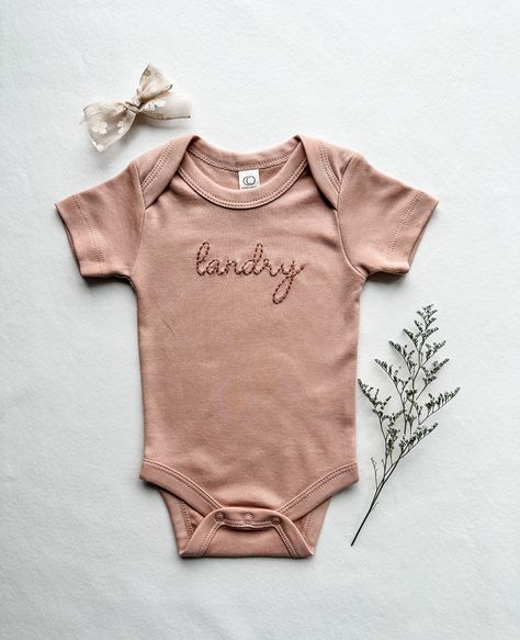 Personalized Name Embroidered Baby Bodysuit, Coming Home Outfit, Hand Stitched Newborn Clothes with Name, Baby Handmade Gift Embroider Baby Clothes, Hand Embroidered Baby Clothes, Embroidered Baby Onesie, Embroidered Onesie Girl, Baby Onesie Embroidery, Embroidery Baby Clothes, Onesie Embroidery, Embroidered Baby Clothes, Embroidered Onesie