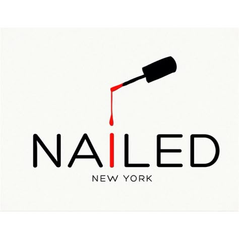 Nailed NYC logo. Nail Symbols, Nail Logo Design Graphics, Logo Nails Salon, Nails Logo Design, Nail Polish Logo, Nail Studio Logo, Nail Bar Ideas, Nail Salon Logo, Nyc Logo