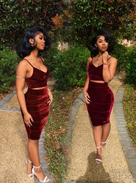 burgundy outfit, black girl magic Burgundy Prom Dress, Burgundy Dress, Dressy Outfits, Prom Party Dresses, Homecoming Dress, Looks Vintage, Birthday Outfit, Cocktail Dresses, Look Fashion