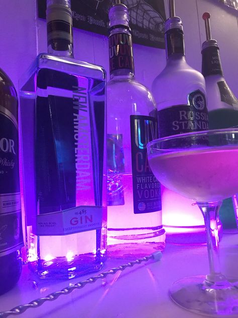 Fairly new to the world of cocktails. Any MUST haves for my home bar? #cocktails #cocktail #drinks #drink Purple Bar Aesthetic, Purple Alcohol Aesthetic, Purple Drinks Aesthetic, Purple Drinks Alcohol, Jake Moodboard, Purple Bar, Purple Alcohol, Roxy Lalonde, Purple Drink