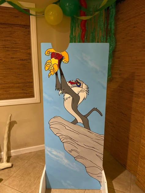 My husband painted this photo prop for a Lion King birthday party and now I don’t know what to do with it (party is over). Any suggestions? : crafts The Lion King Party Decorations, The Lion King Party Ideas, Lion King Birthday Party Decorations, Lion King Birthday Party Ideas Boys, Lion King 3rd Birthday Party, Lion King Themed Birthday Party, Lion King Decor, Lion King 1st Birthday Party Ideas Boys, Lion King 2nd Birthday Party Ideas