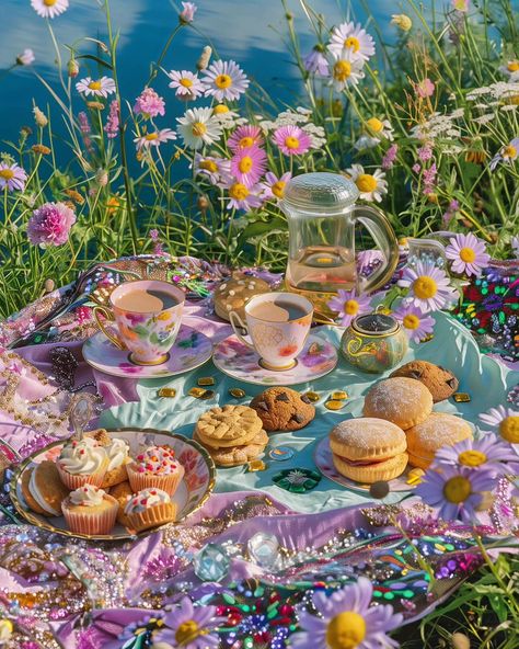 Picnic on another level ✨️🌟 . . #picnic #jewels #nature #scenery #beautiful #midjourney #ai #ia #art #digitalart #muffins #designmidjourney Picnic Food Photoshoot, Picnic Art Ideas, Ethereal Picnic, Vineyard Photoshoot, Soft Ethereal Aesthetic, Picnic Painting, Picnic Aesthetics, Picnic Art, Fairy Picnic