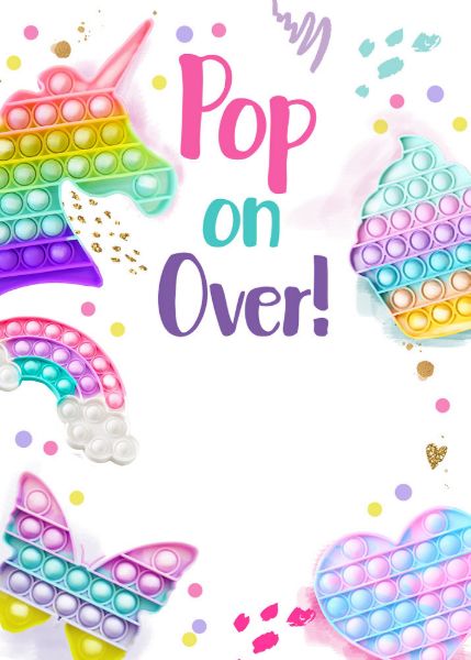 Pop It Birthday Party Rainbow Pastel Fidget Toy I Invitation | Zazzle.com Pop It Birthday Invitation Template, Pop It Background, Pop It Invitation Birthday, Pop It Birthday Party Theme, Pop It Invitation, Pop It Birthday Invitation, Popit Birthday, Popit Party, It Birthday Party