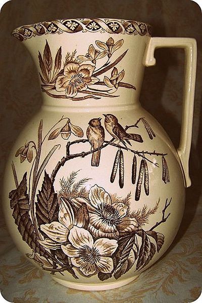 Collectibles: Brown Transferware - Randolph Street Market Brown Bird Aesthetic, Brown Dishes, Aesthetic Birds, Bird Aesthetic, China Queen, Transferware Dishes, Vintage Transferware, Pine Cabin, Porcelain Dishes