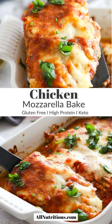 Looking for the best family meals to make? Here is an easy chicken recipe perfect for busy nights! Packed with flavor and nutrients, this is a healthy meal idea will have everyone at the table asking for more. This keto dinner is perfect one pan recipe anyone can make! Chicken Mozzarella Bake, High Protein Chicken Recipes, Mozzarella Bake, Low Carb Dinner Chicken, Chicken Mozzarella, Easy Chicken Recipe, Dinner Experience, High Protein Dinner, Healthy High Protein Meals