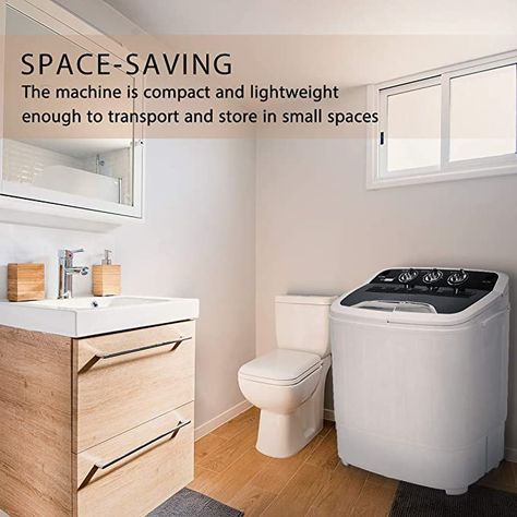 VIVOHOME Electric Portable 2 in 1 Twin Tub Mini Laundry Washer and Spin Dryer Combo Washing Machine with Drain Hose for Apartments 13.5lbs Capacity: Amazon.ca: Home & Kitchen Twin Tub Washing Machine, Mini Laundry, Spin Dryers, Twin Tub, Compact Laundry, Portable Washer, Portable Washing Machine, Mini Washing Machine, Washing Machine In Kitchen